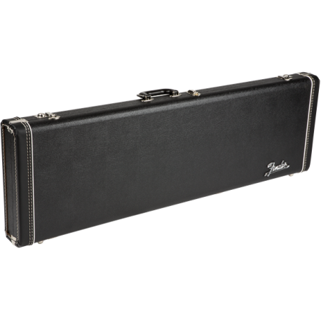 FENDER G&G Deluxe Precision Bass® Hardshell Case, Black with Orange Plush Interior, Fender® Amp Logo