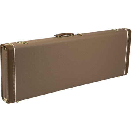 FENDER G&G Deluxe Strat®/Tele® Hardshell Case, Brown with Gold Plush Interior