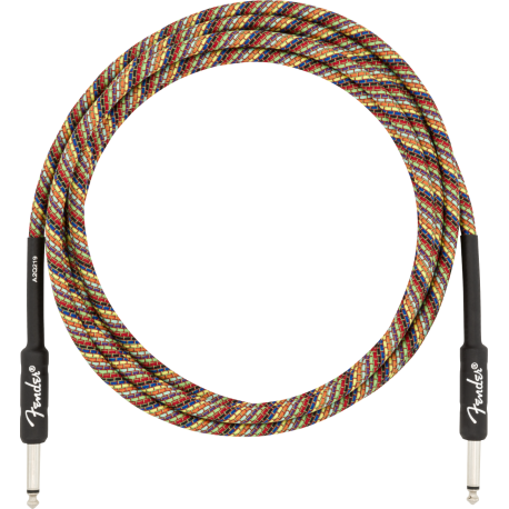 FENDER 10' Festival Instrument Cable, Pure Hemp, Rainbow