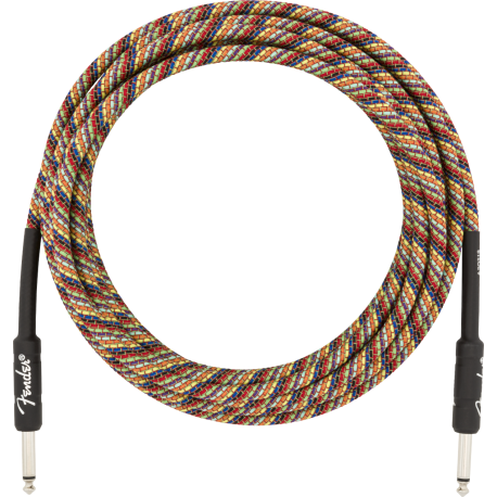 FENDER 18.6' Festival Instrument Cable, Pure Hemp, Rainbow
