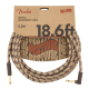 FENDER 18.6' Angled Festival Instrument Cable, Pure Hemp, Brown Stripe