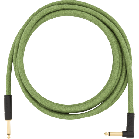 FENDER 10' Angled Festival Instrument Cable, Pure Hemp, Green