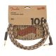 FENDER 10' Angled Festival Instrument Cable, Pure Hemp, Brown Stripe