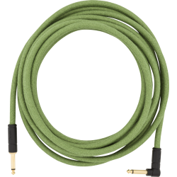 FENDER 18.6' Angled Festival Instrument Cable, Pure Hemp, Green