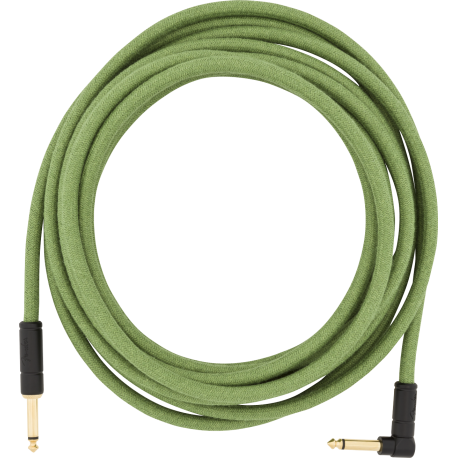 FENDER 18.6' Angled Festival Instrument Cable, Pure Hemp, Green