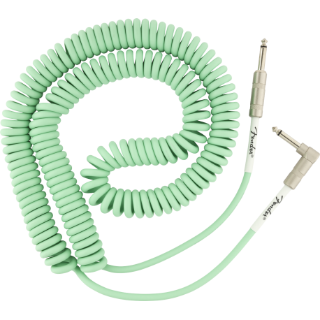 FENDER Original Series Coil Cable, Straight-Angle, 30', Surf Green