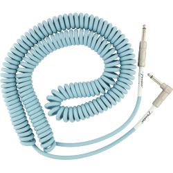 FENDER Original Series Coil Cable, Straight-Angle, 30', Daphne Blue
