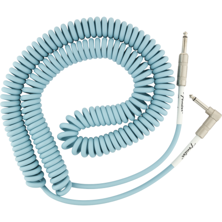FENDER Original Series Coil Cable, Straight-Angle, 30', Daphne Blue