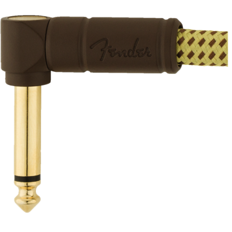 FENDER Deluxe Series Instrument Cables (Bowl of 20), Angle/Angle, 6", Tweed