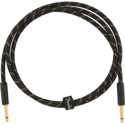 FENDER Deluxe Series Instruments Cable, Straight/Straight, 5', Black Tweed