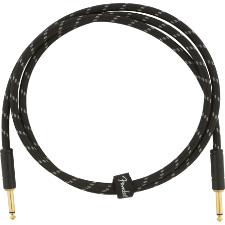 FENDER Deluxe Series Instruments Cable, Straight/Straight, 5', Black Tweed