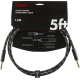 FENDER Deluxe Series Instruments Cable, Straight/Straight, 5', Black Tweed