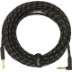 FENDER Deluxe Series Instrument Cable, Straight/Angle, 25', Black Tweed