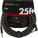 FENDER Deluxe Series Instrument Cable, Straight/Angle, 25', Black Tweed