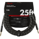 FENDER Deluxe Series Instrument Cable, Straight/Straight, 25', Black Tweed