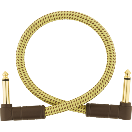 FENDER Deluxe Series Instrument Cable, Angle/Angle, 1', Tweed