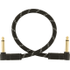 FENDER Deluxe Series Instrument Cable, Angle/Angle, 1', Black Tweed