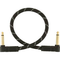 FENDER Deluxe Series Instrument Cable, Angle/Angle, 1', Black Tweed