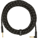 FENDER Deluxe Series Instrument Cable, Straight/Angle, 18.6', Black Tweed