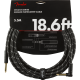 FENDER Deluxe Series Instrument Cable, Straight/Angle, 18.6', Black Tweed