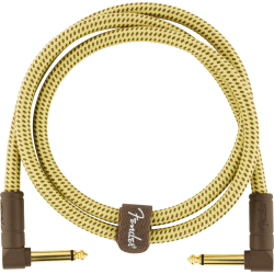 FENDER Deluxe Series Instrument Cable, Angle/Angle, 3', Tweed