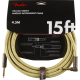FENDER Deluxe Series Instrument Cable, Straight/Angle, 15', Tweed