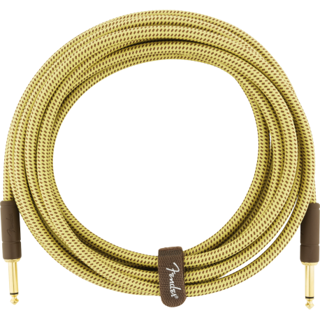 FENDER Deluxe Series Instrument Cable, Straight/Straight, 15', Tweed