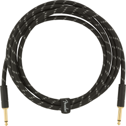FENDER Deluxe Series Instrument Cable, Straight/Straight, 10', Black Tweed