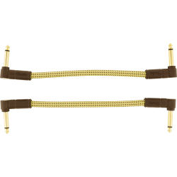 FENDER Deluxe Series Instrument Cables (2-Pack), Angle/Angle, 6", Tweed