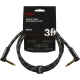 FENDER Deluxe Series Instrument Cable, Angle/Angle, 3', Black Tweed