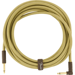 FENDER Deluxe Series Instrument Cable, Straight/Angle, 18.6', Tweed