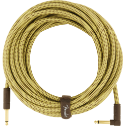 FENDER Deluxe Series Instrument Cable, Straight/Angle, 25', Tweed