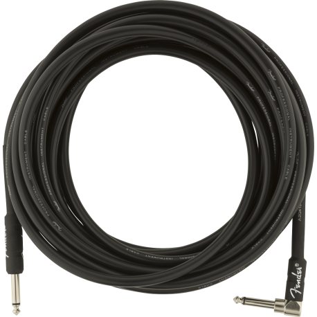 FENDER Professional Series Instrument Cables, Straight/Angle, 25', Black