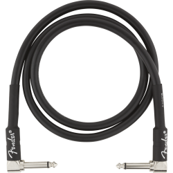 FENDER Professional Series Instrument Cables, Angle/Angle, 3', Black
