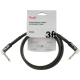 FENDER Professional Series Instrument Cables, Angle/Angle, 3', Black