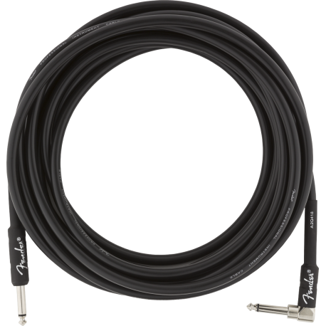 FENDER Professional Series Instrument Cable, Straight/Angle, 18.6', Black