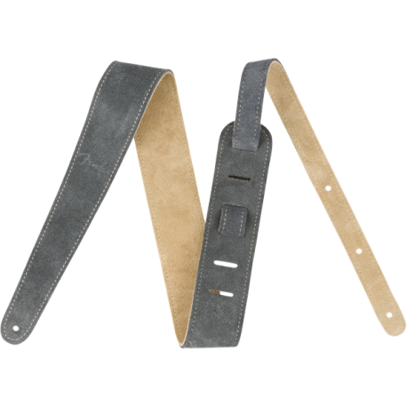 FENDER 2" Suede Strap, Gray/Tan, Reversible