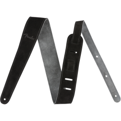 FENDER 2" Suede Strap, Black/Gray, Reversible