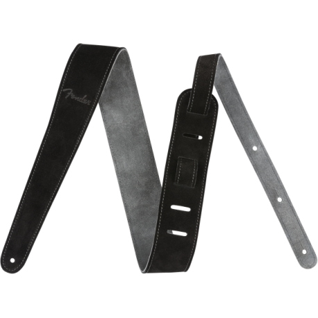 FENDER 2" Suede Strap, Black/Gray, Reversible