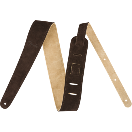FENDER 2" Suede Strap, Brown/Tan, Reversible