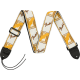 FENDER Fender® 2" Monogrammed Strap, White/Brown/Yellow