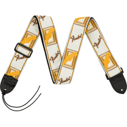 FENDER Fender® 2" Monogrammed Strap, White/Brown/Yellow