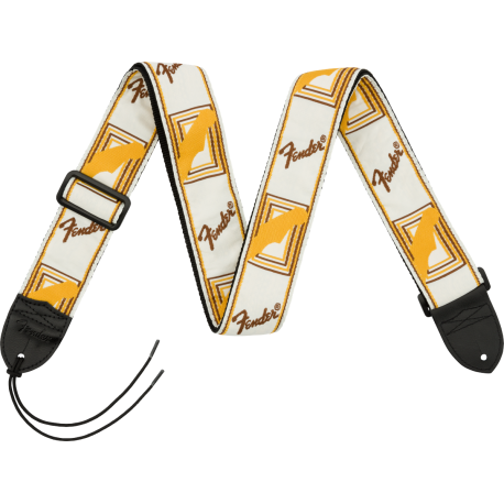 FENDER Fender® 2" Monogrammed Strap, White/Brown/Yellow