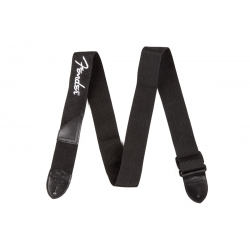 FENDER Fender® 2" Black Poly Strap w/ White Fender® Logo