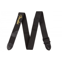 FENDER Fender® 2" Black Poly Strap w/ Yellow Fender® Logo