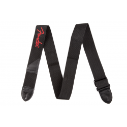 FENDER Fender® 2" Black Poly Strap w/ Red Fender® Logo