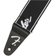 FENDER WeighLess™ 2" Running Logo Strap, Black/White