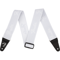 FENDER WeighLess™ 2" Running Logo Strap, White/White