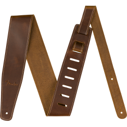FENDER Broken-In Leather Strap, Tan 2.5"