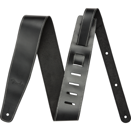 FENDER Broken-In Leather Strap, Black 2.5"
